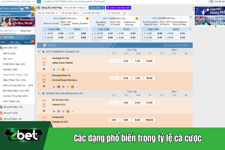 Các dạng phổ biến trong tỷ lệ cá cược bóng đá là gì?